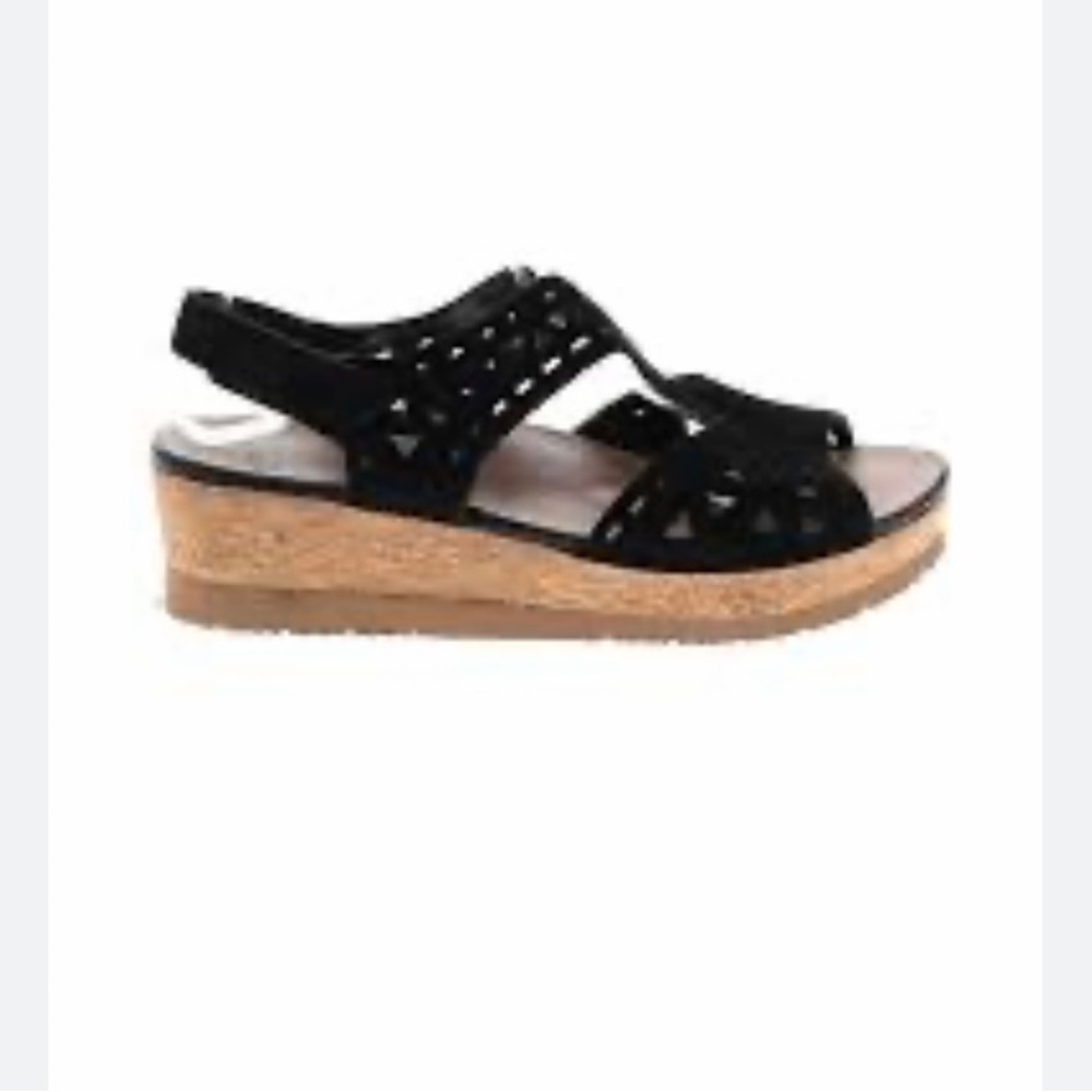 Earth Sandals Buran Rose black Leather SZ 8 M. NWOT